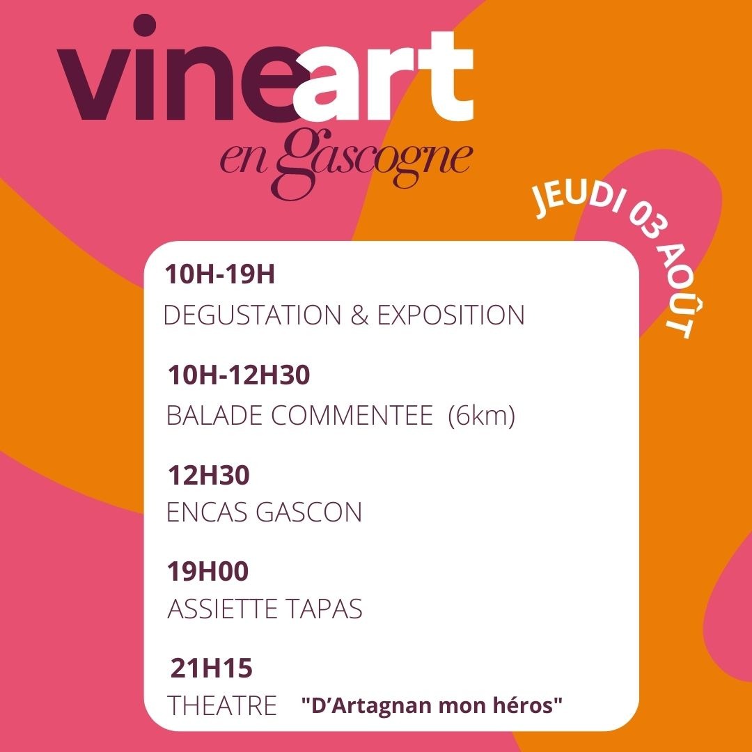 VineART à PELLEHAUT le Jeudi 03 AOÛT 2023